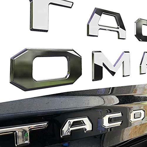 3D Raised Tailgate Zinc Alloy Letters Domed Tailgate Letters Inserts Decals with Quality Adhesion Chrome Silver