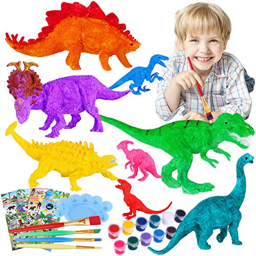 GiftInTheBox Dinosaur Painting Kit for Kids Crafts and Arts Set Kids DIY Crafts and Arts Supplies Dinosaur Toys Paint Your Own Dinosaur Figures Gift for Boys Girls GiftInTheBox Dinosaur Painting Kit for Kids Crafts and Arts Set Kids DIY Crafts and Arts Supplies Dinosaur Toys Paint Your Own Dinosaur Figures Gift for Boys Girls