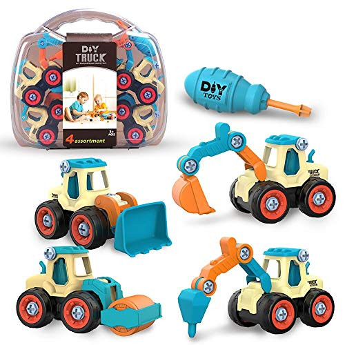 JoyGrow Take Apart Toys 4 pcs DIY Truck Car Toys Set for 3 4 5 6 7 Year Old Boys Girls Construction Engineering STEM Learning Toys Building Play Set for Kids Children with Carry Case JoyGrow Take Apart Toys 4 pcs DIY Truck Car Toys Set for 3 4 5 6 7 Year Old Boys Girls Construction Engineering STEM Learning Toys Building Play Set for Kids Children with Carry Case