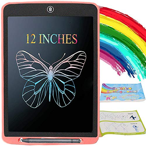 Fubo LCD Writing Tablet Kids Drawing Pad Doodle Board 12  Colorful Toddler Scribbler Board Erasable Light Drawing Board Educational and Learning Toys Gifts for 2 3 4 5 6 7 8 Year Old Girls Boys