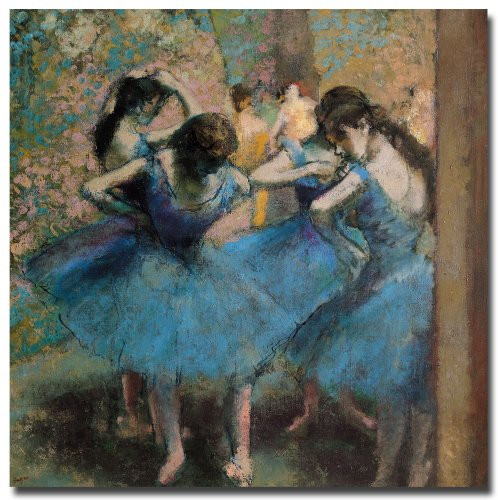 Dancers in Blue, 1890 by Edgar Degas, 14x14-Inch Canvas Wall Art