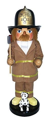 Santa's Workshop 70974 Fireman and Dalmatian Nutcracker 14" Multicolored