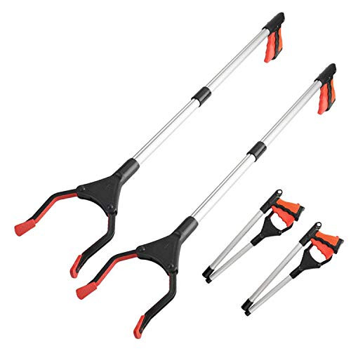 2 Pack  Grabber Reacher Tool 32 Inches Foldable Grabber Tool for Elderly  Litter Picker Garden Grabber  Arm Extension  Reaching Assist Tool for Easily Pick Up  Extender Gripper Tool-Orange 2 Pack  Grabber Reacher Tool 32 Inches Foldable Grabber Tool for Elderly  Litter Picker Garden Grabber  Arm Extension  Reaching Assist Tool for Easily Pick Up  Extender Gripper Tool-Orange