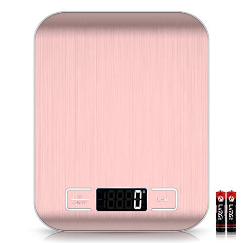Mik-Nana Food Scale  22lb-10kg Digital Kitchen Scale Weight Grams and Oz for Baking and Cooking  1g-0-1oz Precise Graduation  Easy Clean Stainless Steel