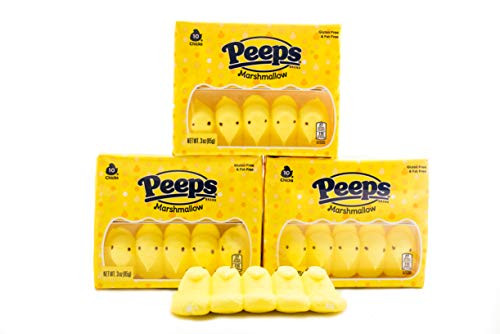 Yellow Marshmallow Peeps - 3 Packs of 10 Classic Easter Holiday Candy - Gluten   Fat Free Snacks - Old School Marshmallow Treats - Classic Marshmallow Chicks