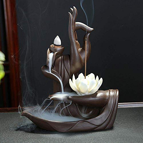 Risup Backflow Incense Burner Monk Handmade Ceramic Incense Holders Incense Cone Sticks Holder with 10pcs Backflow Incense Cones Home Decor Risup Backflow Incense Burner Monk Handmade Ceramic Incense Holders Incense Cone Sticks Holder with 10pcs Backflow Incense Cones Home Decor