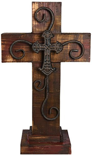 LL Home Standing Maroon Wood Cross