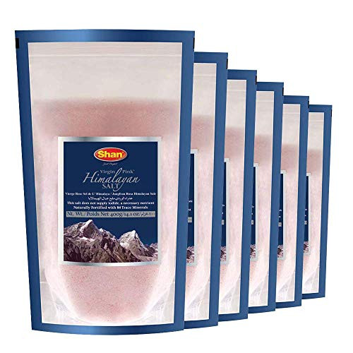 Shan Himalayan Pink Natural Salt Fine Grain Powder  400g  Pack of 6