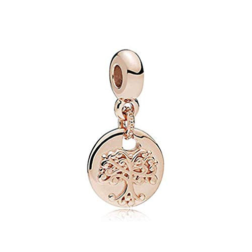 SUNWIDE Family Root Tree of Life Rose Gold Charm fit Pandora Charms Bracelets