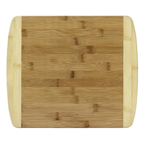 Totally Bamboo Half Inch 2-Tone Board  Large  13-5  by 11-5   100  Bamboo Cutting and Serving Board