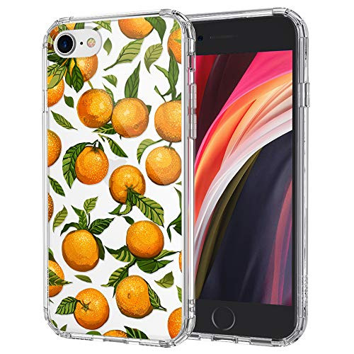 MOSNOVO Orange Pattern Designed for iPhone SE 2020 Case-Designed for iPhone 8 Case-Designed for iPhone 7 Case - Clear
