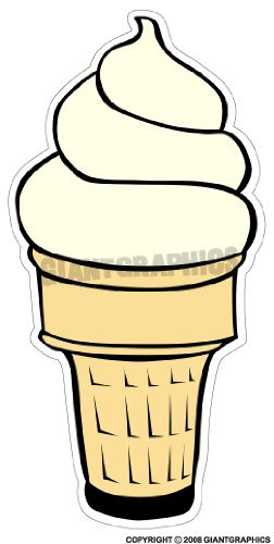 24  Soft Serve ICE Cream Vanilla Concession Decal cart Cone