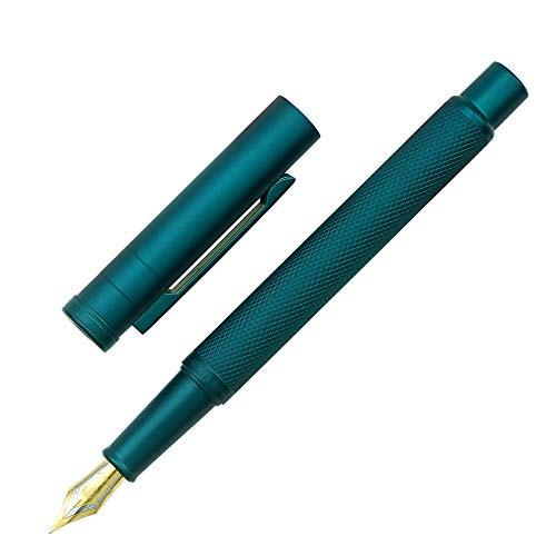 Hongdian Dark Green Forest Fountain Pen Extra Fine Nib Classic Design with Converter and Metal Pen Case Set