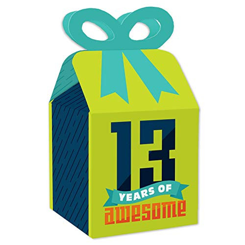 Big Dot of Happiness Boy 13th Birthday - Square Favor Gift Boxes - Official Teenager Birthday Party Bow Boxes - Set of 12 Big Dot of Happiness Boy 13th Birthday - Square Favor Gift Boxes - Official Teenager Birthday Party Bow Boxes - Set of 12