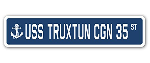 USS Truxtun CGN 35 Aluminum Street Sign us Navy Ship Veteran Sailor Gift