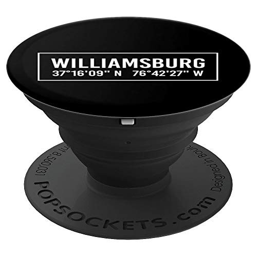 WILLIAMSBURG VA VIRGINIA Funny City Coordinates Home Gift PopSockets Grip and Stand for Phones and Tablets