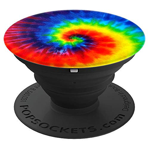 Tie Dye Colorful Rainbow Swirl Spiral Hippie Pattern Gift PopSockets Grip and Stand for Phones and Tablets
