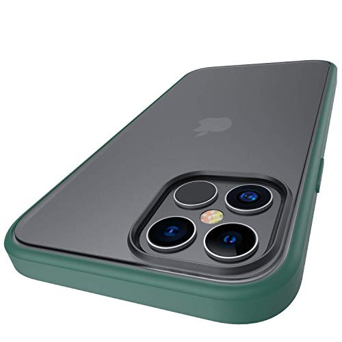 CASEJOLY Designed for iPhone 12 Pro Max Case 6-7 Inch  Military Grade Drop Protection  Translucent Matte Hard PC Back   TPU Bumper  Protective   Slim Fit for iPhone 12 Pro Max Green