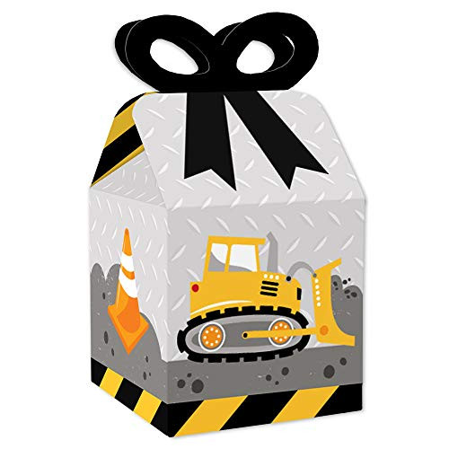 Big Dot of Happiness Dig It - Construction Party Zone - Square Favor Gift Boxes - Baby Shower or Birthday Party Bow Boxes - Set of 12 Big Dot of Happiness Dig It - Construction Party Zone - Square Favor Gift Boxes - Baby Shower or Birthday Party Bow Boxes - Set of 12