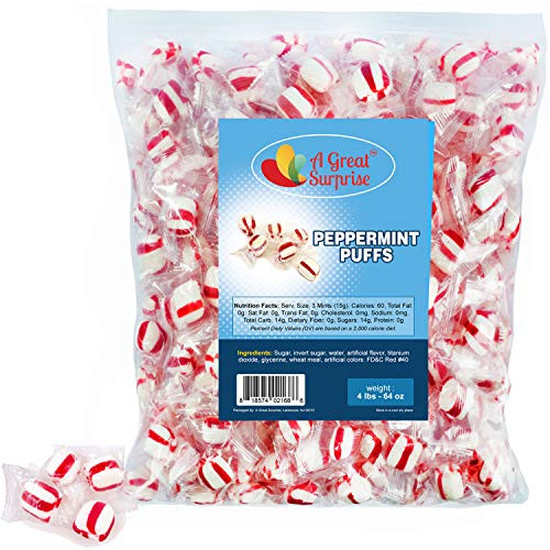 Mint Candy - Soft Peppermint Puffs - Colombina Hard Candy - Red Candy - Bulk Candy 4 LB Mint Candy - Soft Peppermint Puffs - Colombina Hard Candy - Red Candy - Bulk Candy 4 LB