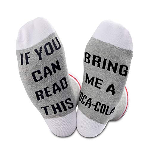 TSOTMO 2 Pairs Novelty Cola-cola Crew Socks For Men Women Cola-cola Lovers Gift If You Can Read This Bring Me A Coca-cola Coca-cola