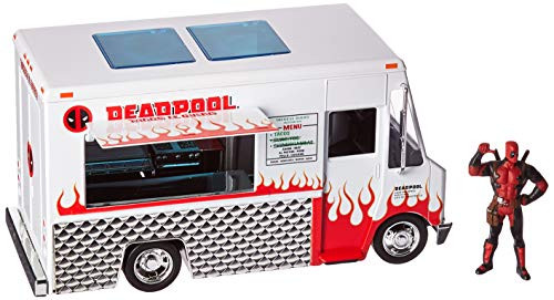 Jada 99730-MJ 1: 24 W/B - Metals - Hollywood Rides - Deadpool Taco Truck with Deadpool Figure, White Jada 99730-MJ 1: 24 W/B - Metals - Hollywood Rides - Deadpool Taco Truck with Deadpool Figure, White