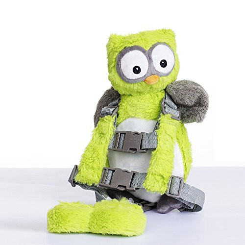 Berhapy 2 in 1 Owl Toddler Safety Harness Backpack Children s Walking Leash Strap?Green?