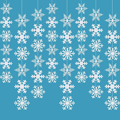 Tatuo 24 Pieces Snowflake Winter Wonderland Hanging Decorations Hanging Garland Snowflake Decorations for Winter Wonderland Party  Birthday Party  New Year  Christmas Hanging Decoration Supplies