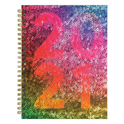 TF PUBLISHING 2021 Sparkle Sequin Year Medium Weekly Monthly Calendar and Planner -Appointment  Agenda  Notes  Holiday Tracker -Home-Office Planning-Organization - Premium Thick Uncoated Paper 6 x8