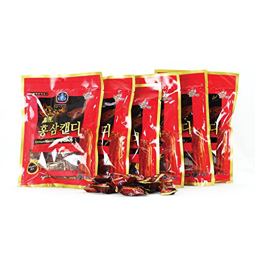 Korean Premium Red Ginseng HongSamin Hard Candy 100gx6packs 600g - Strong Red Ginseng Taste- Help with Sore Throat  Coughing  Breath Refresher