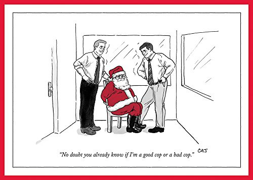 Good Cop or Bad Cop - The New Yorker - 5 x 7 Christmas Cards - Box of 8