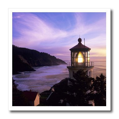 3dRose ht938303 Oregon  Heceta Head Lighthouse-Us38 Jwi0141-Jamie and Judy Wild-Iron on Heat Transfer for Material  10 by 10-Inch  White