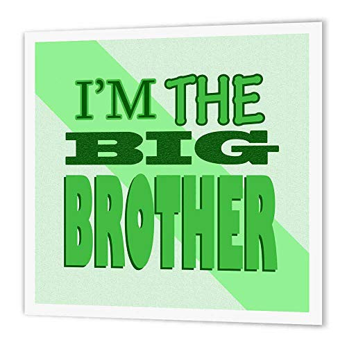 3dRose ht138313 I m The Big Brother Green-Iron on Heat Transfer Paper for White Material  10 by 10-Inch