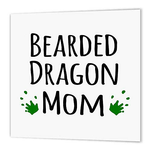 3dRose ht1540452 Bearded Dragon Mom Green Footprints Iron on Heat Transfer  6 by 6-Inch  for White Material