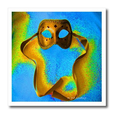 3dRose ht69731 Masquerade in Orange-Iron on Heat Transfer for White Material  8 by 8-Inch