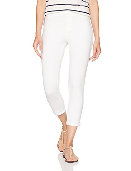 No nonsense Women s Denim Capri Leggings with Pockets  White  Large