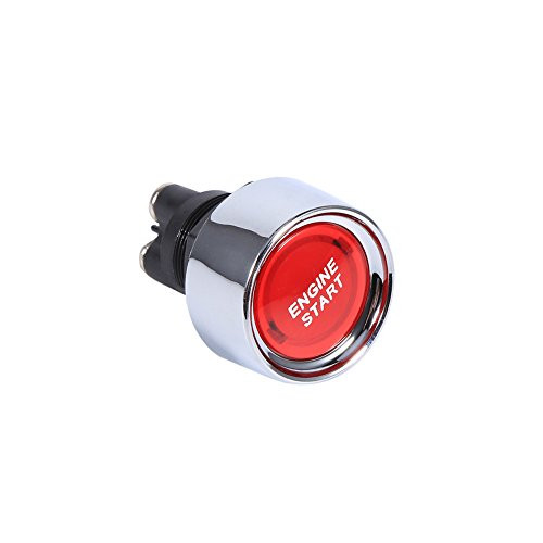 Keenso Multi-functional DC 12V 50A Vehicle Car Engine Start Button Ignition Switch Start Push Button Switch Ignition Starter OFF-ON Momentary SwitchRed