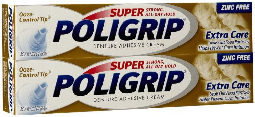 Super Poligrip Extra Care Denture Adhesive Cream with Poliseal - 2-2 oz - 2 pk