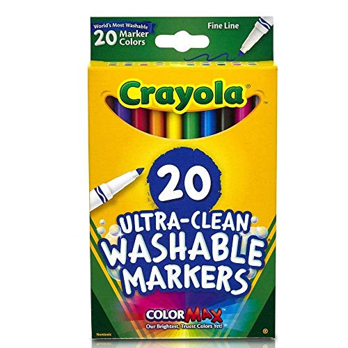 Crayola Fine Line Ultra-Clean Washable Markers  20 Count