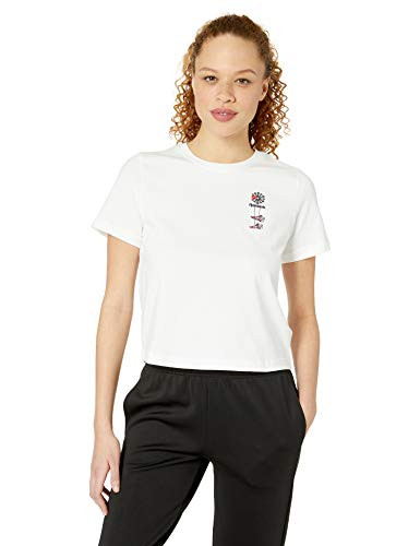 Reebok Women s Classics Starcrest   Shoe Logo Tee  White  Medium