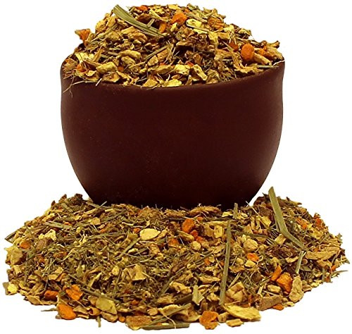 Capital Teas Premium Turmeric Ginger Herbal Tea  4 Ounce - Loose Leaf  Decaf  Kosher  Antioxidants Rich  Anti-Inflammatory Properties