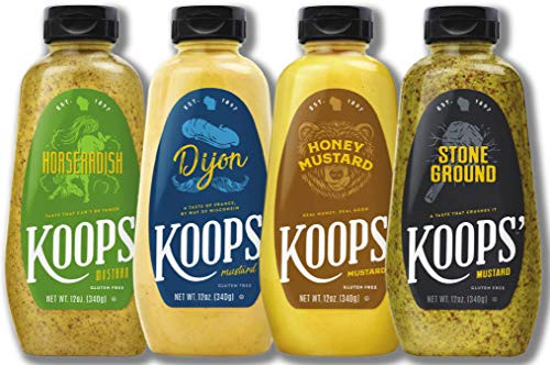Koops  Best Sellers Mustard Variety Pack  12 oz- Bottle  4-Pack