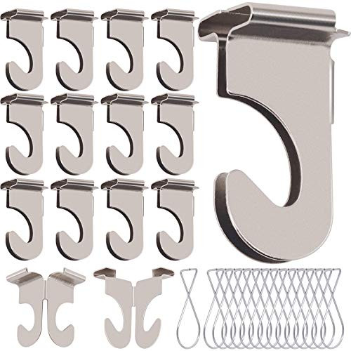 Hilitchi 30Pcs Heavy Duty Ceiling Hook Clips and Metal T-Bar Track Clip Suspended Ceiling Hooks Grid Clips for Home Hanging Plants Decorations and Classrooms   Offices  Holds up to 10 lbs