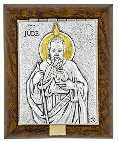 Small Decorative Rosary Keepsake Box with Saint Plaque Saint Jude