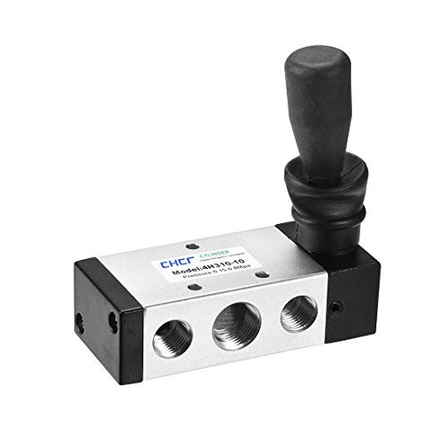 uxcell 2 Position 5 Way 3-8 inches PT Manual Hand Pull Solenoid Valve Pneumatic Air Hand Lever Operated Valve