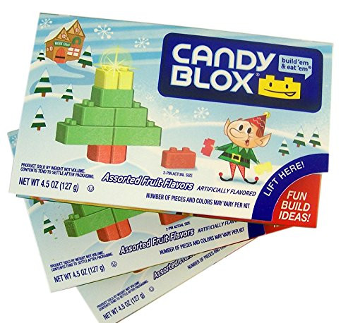 Candy Blox Building Blocks Candy Christmas Box  4-5 oz  Pack of 3
