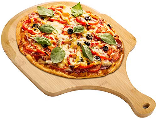 Lawei Bamboo Pizza Peel with Handle - Pizza Spatula Paddle Pizza Cutting Board for Baking Pizza Bread Cutting Fruit Vegetables Cheese Lawei Bamboo Pizza Peel with Handle - Pizza Spatula Paddle Pizza Cutting Board for Baking Pizza Bread Cutting Fruit Vegetables Cheese