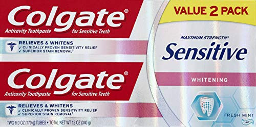 Colgate Sensitive Whitening Maximum Strength Toothpaste Fresh Mint - 2 CT