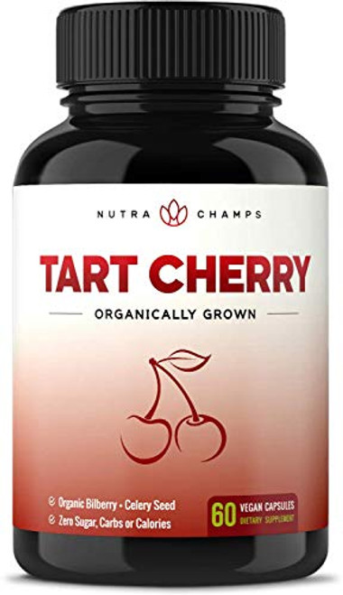 Organic Tart Cherry Concentrate - 1000mg Premium Uric Acid Cleanse Supplement - Cherry Juice Extract Powder Pills for Inflammation  Pain Relief  Muscle Recovery   Sleep - 60 Vegan Capsules Organic Tart Cherry Concentrate - 1000mg Premium Uric Acid Cleanse Supplement - Cherry Juice Extract Powder Pills for Inflammation  Pain Relief  Muscle Recovery   Sleep - 60 Vegan Capsules