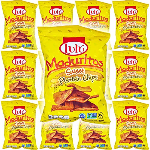 LULU Maduritos Sweet Plantain Chips  Gluten-Free  1-4oz Bag Pack of 12  Total of 16-8 Oz